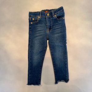 7 For All Mankind Toddler Girls Dark Blue Skinny Jeans - Size 3T
